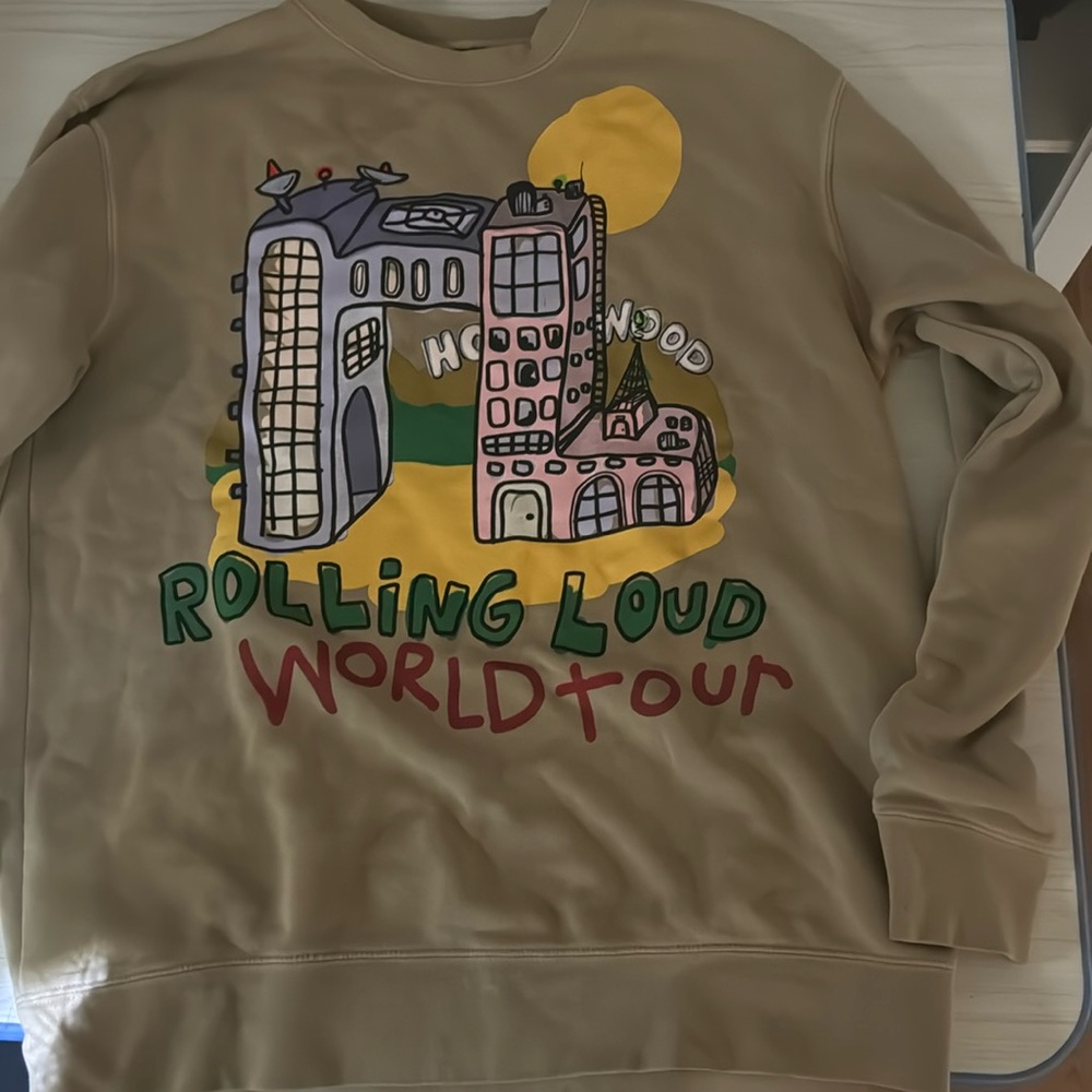 Rolling Loud World Tour 2023 beige crewneck size large